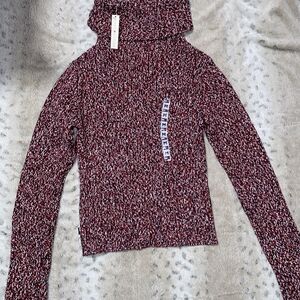 Tommy Hilfiger Red and White Knit Hoodie